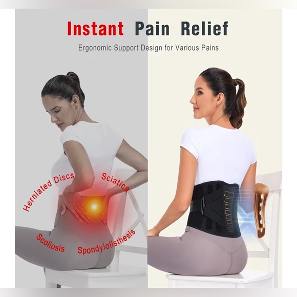 Copper Back Support Belt with Lumbar Pad - Picture 3 of 7